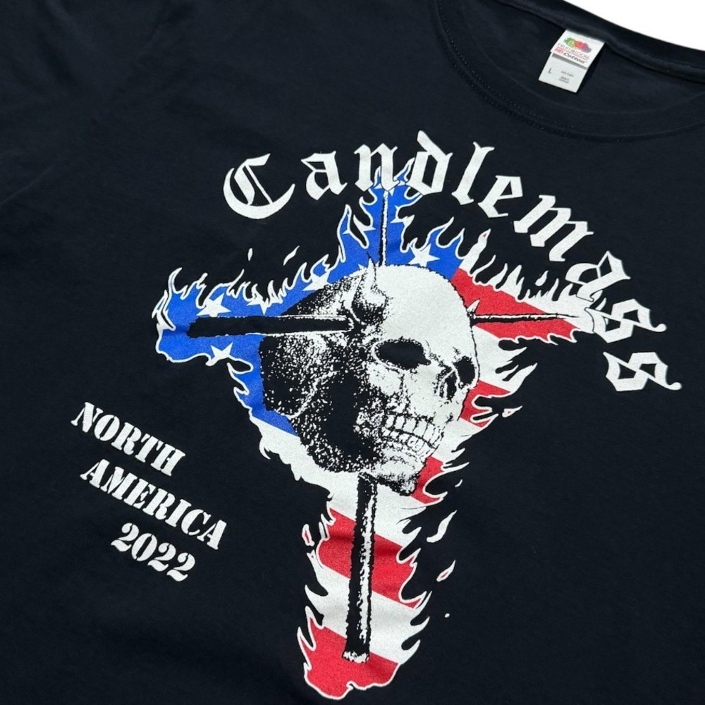 Candlemass North America 2022 Tour Black Metal Hardcore Skull Graphic T-shirt - Picture 3 of 8